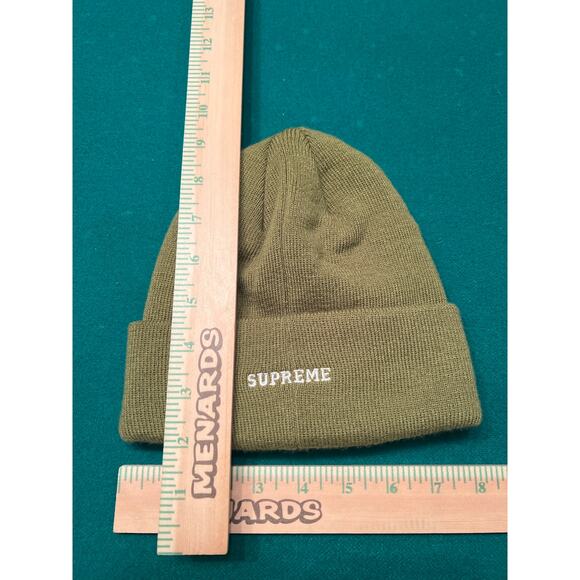 Supreme x Champion 3D Metallic Logo Beanie Hat Cap Olive Authentic - Picture 5 of 5